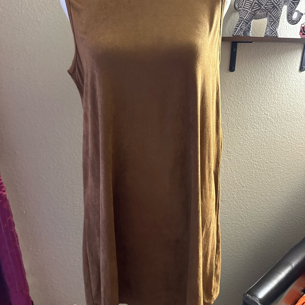 Pink Rose Sleeveless Brown Tunic